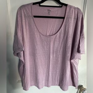 Sz 2x J. Crew Linen Short Sleeved Top